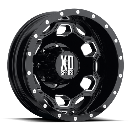 XD XD815 BATALLION 22X8.25 -175 8X165.1 GLOSS BLACK WITH MILLED ACCENTS