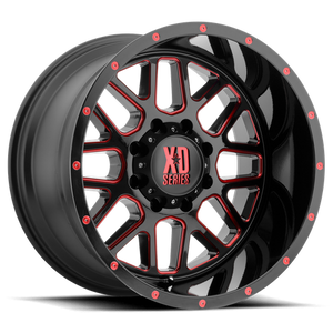 XD XD820 GRENADE 20X10 -24 8X165.1/8X6.5 Satin Black Milled With Red Clear Coat