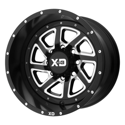 XD XD833 RECOIL 17X9 18 8X165.1 SATIN BLACK MILLED WITH REVERSIBLE RING