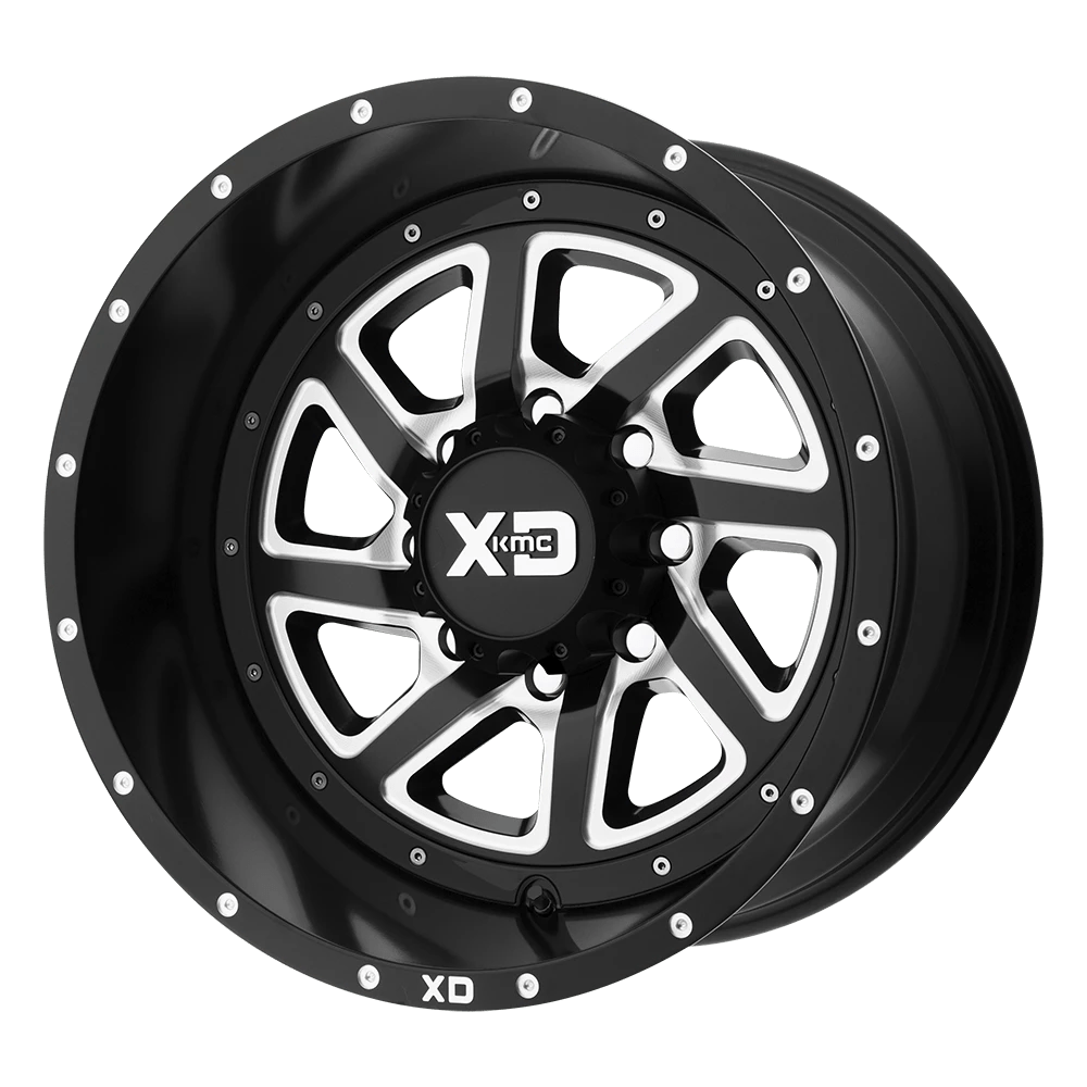 XD XD833 RECOIL 17X9 18 8X165.1 SATIN BLACK MILLED WITH REVERSIBLE RING