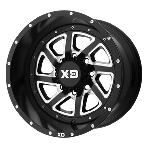 XD XD833 RECOIL 17X9 18 8X165.1 SATIN BLACK MILLED WITH REVERSIBLE RING