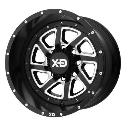 XD XD833 RECOIL 17X9 18 8X165.1 SATIN BLACK MILLED WITH REVERSIBLE RING