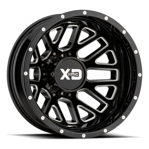 XD XD843 GRENADE DUALLY 20X8.25 -198 8X165.1/8X6.5 Gloss Black Milled - Rear