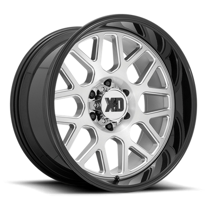 XD XD849 GRENADE 2 24X12 -44 8X170/8X6.7 Brushed Milled With Gloss Black Lip