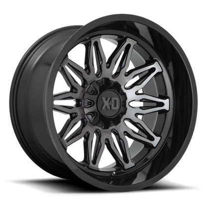 XD XD859 GUNNER 22X12 -44 5X127/5X139.7/5X5.0/5.5 Gloss Black Machined With Gray Tint
