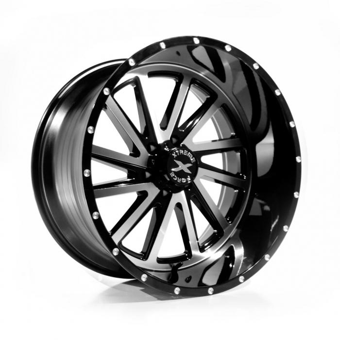 Xtreme Force XF-3 22x12 -44 6x139.7 (6x5.5) Black and Machine