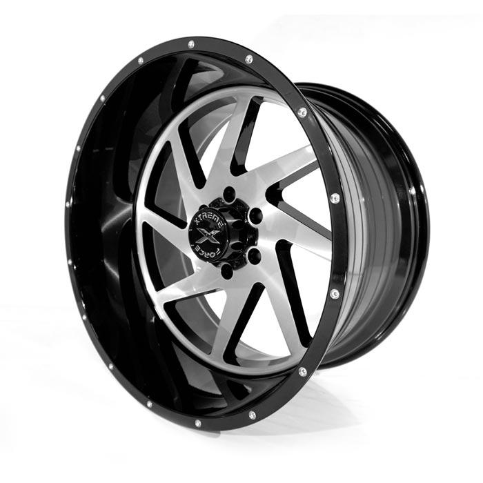 Xtreme Force XF-6 22x12 -44 6x139.7 (6x5.5) Black and Brushed Face