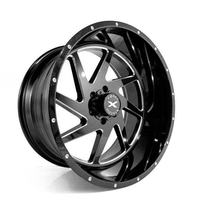 Xtreme Force XF-6 22x12 -44 6x139.7 (6x5.5) Black and Milled