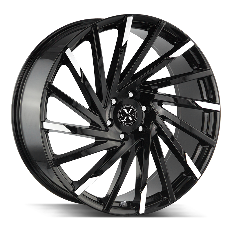 Xcess X02 22x9 +35 5x114.3 GLOSS BLACK MACHINED