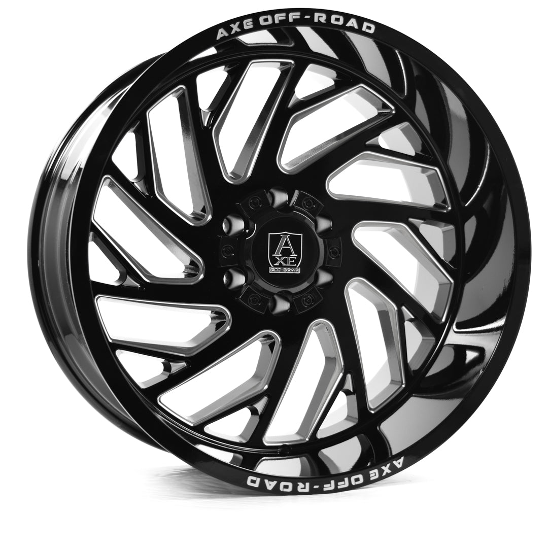 AXE Zeus 20x12 -44 8x165.1 (8x6.5) Gloss Black Milled