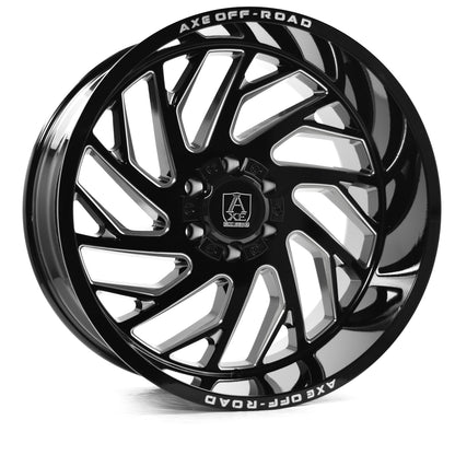 AXE Zeus 20x12 -44 8x165.1 (8x6.5) Gloss Black Milled
