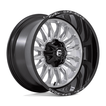 Fuel 1PC D798 ARC 22X12 -44 8X165.1 SILVER BRUSHED FACE WITH MILLED BLACK LIP