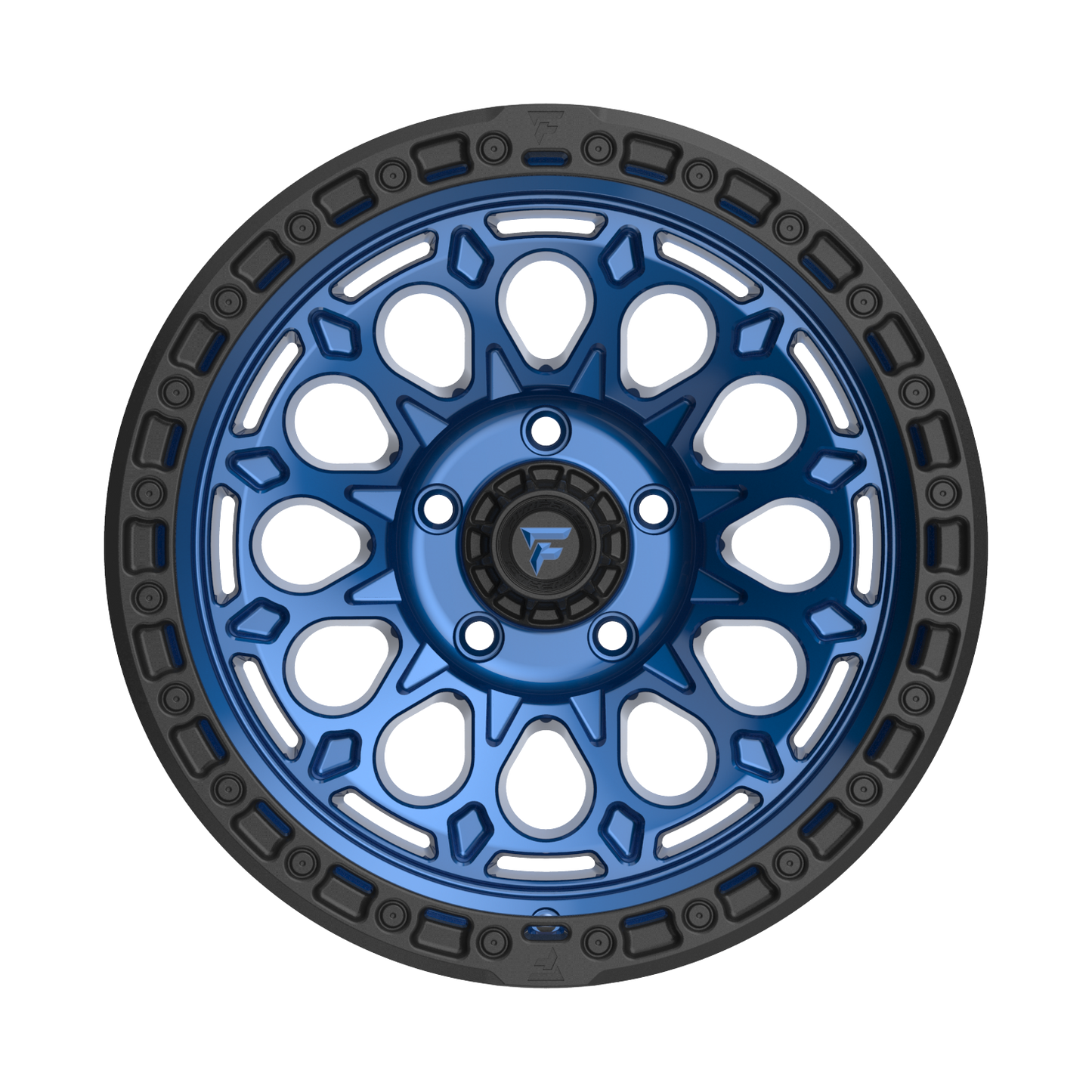 FITTIPALDI OFFROAD FT101BLB 17X9, PCD 5X5.00, ET -12, CB 71.5-GLOSS BLUE WITH SATIN BLACK RING