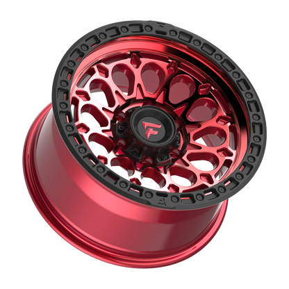 FITTIPALDI FT101RTB 17X9, PCD 6X5.50, ET-12, CB 106.2-MACHINED W/ GLOSS RED TINT & SATIN BLACK RING