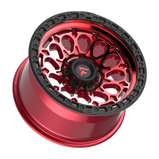 FITTIPALDI FT101RTB 17X9, PCD 6X5.50, ET-12, CB 106.2-MACHINED W/ GLOSS RED TINT & SATIN BLACK RING