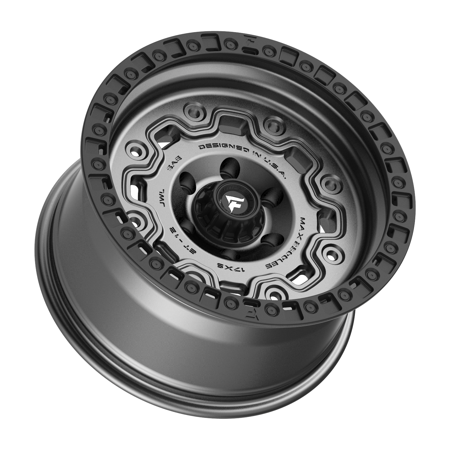 FITTIPALDI OFFROAD FT100AB 17X9, PCD 6X5.50, ET -12, CB 106.2-SATIN ANTHRACITE BLACK RING