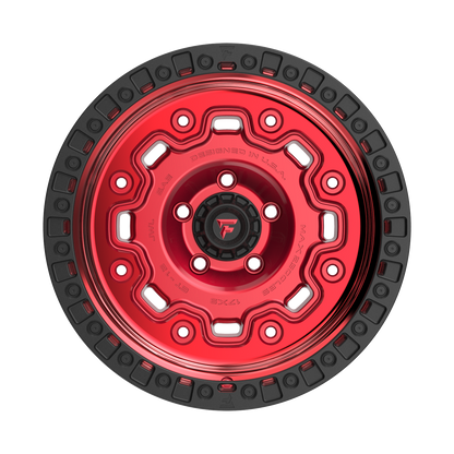 FITTIPALDI FT100RTB 17X9, PCD 5X5.00, ET-12, CB 71.5-MACHINED W/ GLOSS RED TINT & SATIN BLACK RING