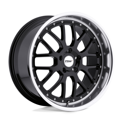 TSW VALENCIA 18X8 40 5X114.3/5X4.5 GLOSS BLACK W/ MIRROR CUT LIP