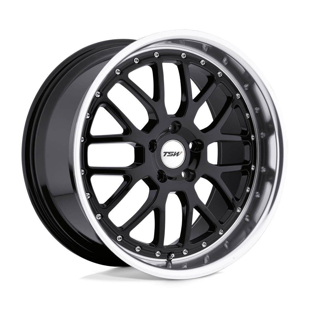 TSW VALENCIA 17X8 32 5X120/5X4.72 GLOSS BLACK W/ MIRROR CUT LIP