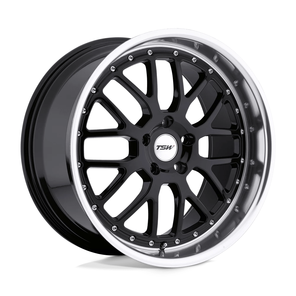 TSW VALENCIA 19X8 32 5X120/5X4.72 GLOSS BLACK W/ MIRROR CUT LIP