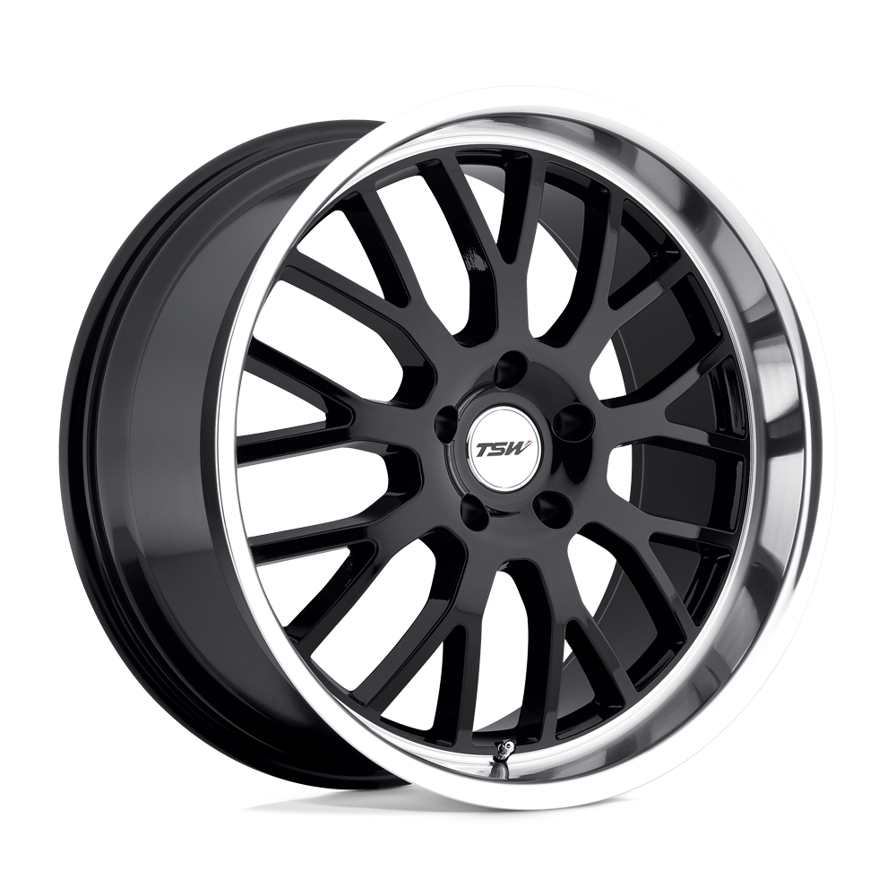 TSW TREMBLANT 18X8 35 5X120/5X4.72 GLOSS BLACK W/ MIRROR CUT LIP