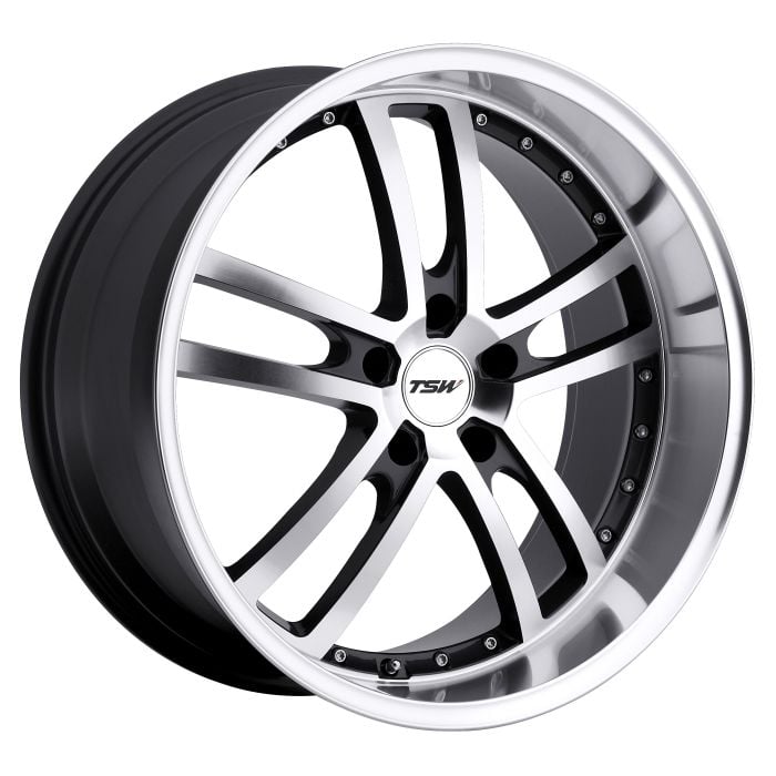 TSW CADWELL 17X8 32 5X112 GUNMETAL MIRROR CUT FACE/LIP