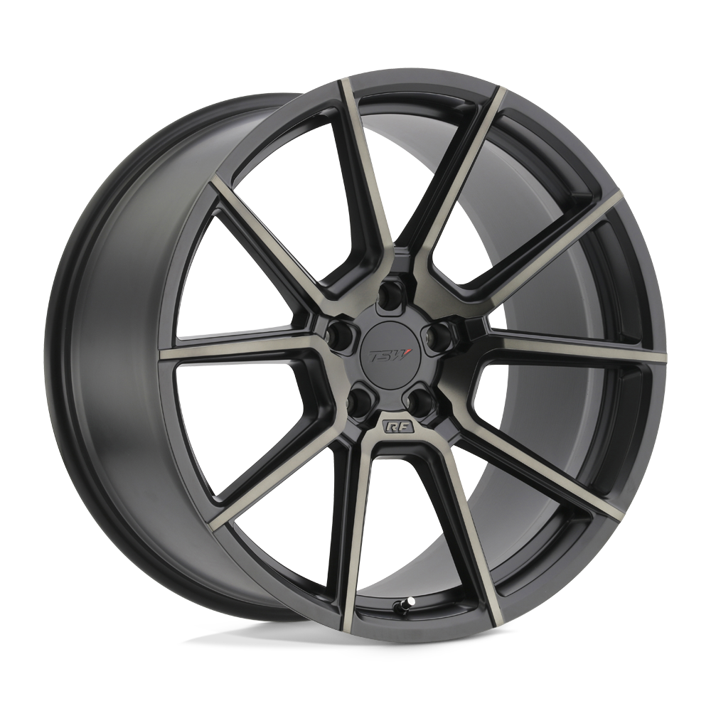 TSW CHRONO 19X10 25 5X120/5X4.72 MATTE BLACK W/ MACHINE FACE & DARK TINT