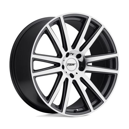 TSW GATSBY 22X10 37 5X120/5X4.72 GUNMETAL W/ MIRROR-CUT FACE