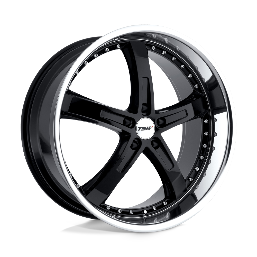 TSW JARAMA 17X8 35 5X120/5X4.72 GLOSS BLACK W/ MIRROR CUT LIP
