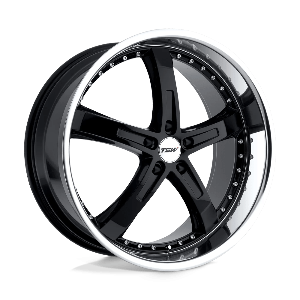 TSW JARAMA 20X8.5 35 5X120/5X4.72 GLOSS BLACK W/ MIRROR CUT LIP