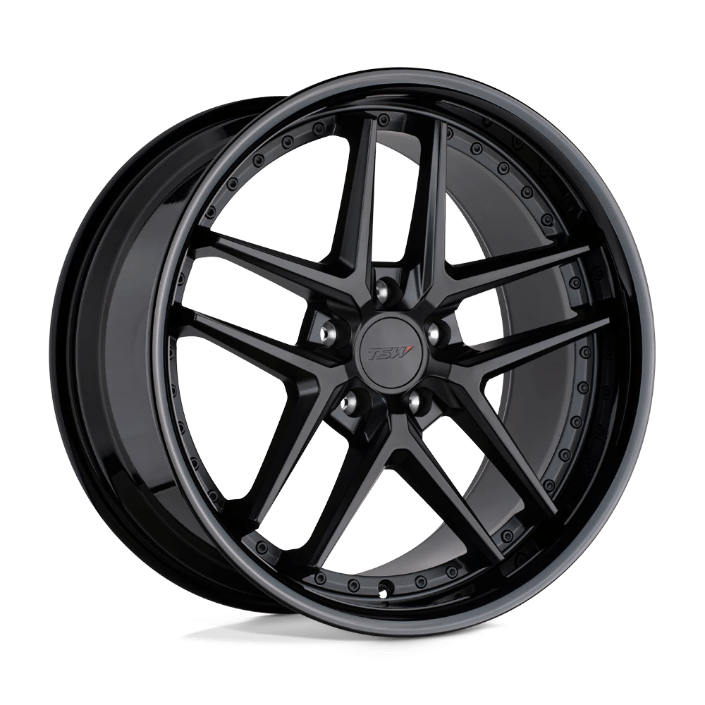 TSW PREMIO 19X8.5 35 5X120/5X4.72 MATTE BLACK W/ GLOSS BLACK LIP