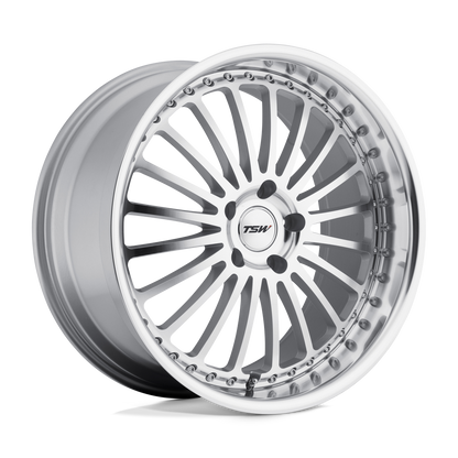 TSW SILVERSTONE 17X8 40 5X110/5X110 SILVER W/ MIRROR CUT FACE & LIP