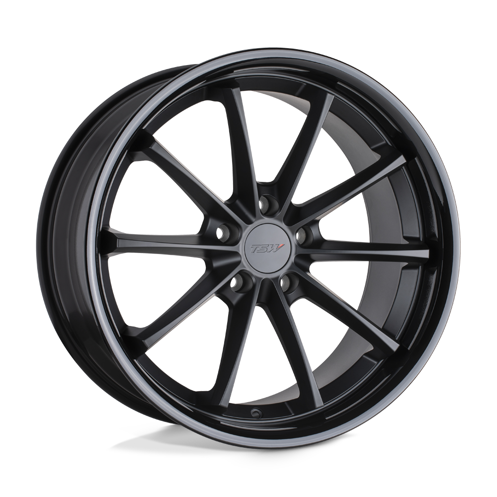 TSW SWEEP 18X8.5 35 5X120/5X4.72 MATTE BLACK W/ GLOSS BLACK LIP
