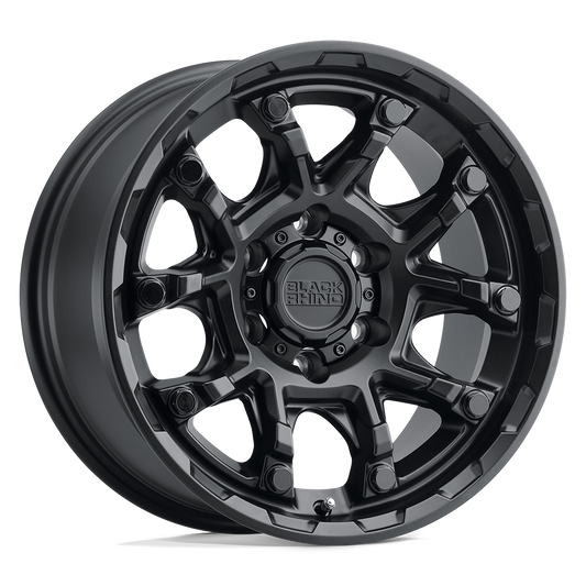 BLACK RHINO ARK 17X8.5 -18 6X139.7 MATTE BLACK W/ GLOSS BLACK BOLTS