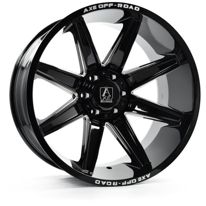 AXE ARTEMIS 20X9.5 15 5X150 GLOSS BLACK MILLED