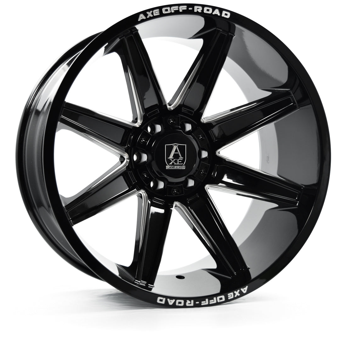 AXE ARTEMIS 22X10 -19 8X180 GLOSS BLACK MILLED