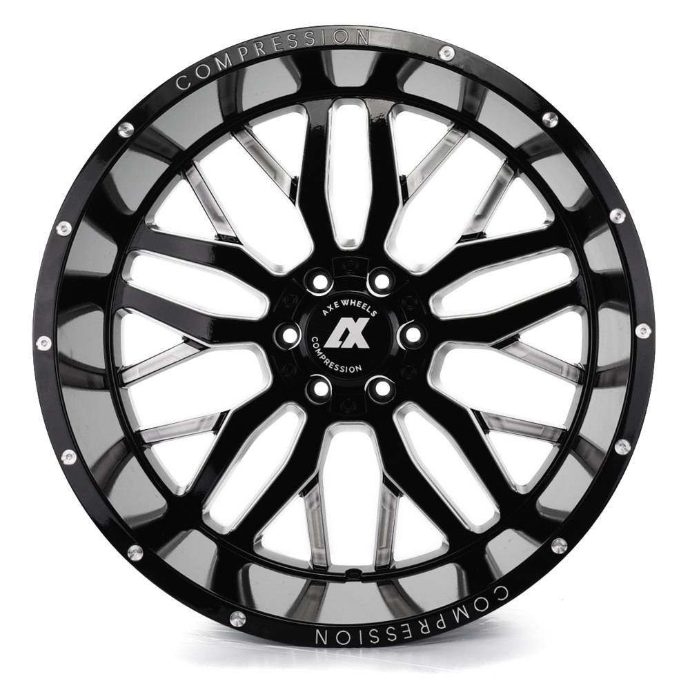 AXE AX1.0 22X14 -76 8X180 GLOSS BLACK MILLED