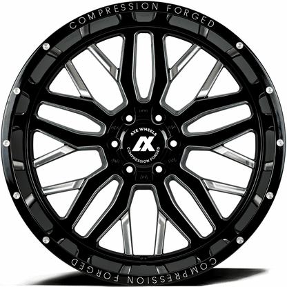 AXE Compression Forged Off-Road AX1.0 24x12 -44 8x170 Gloss Black Milled