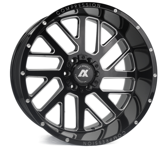 AXE AX2.0 24X12 -44 6X135/6X139 GLOSS BLACK MILLED