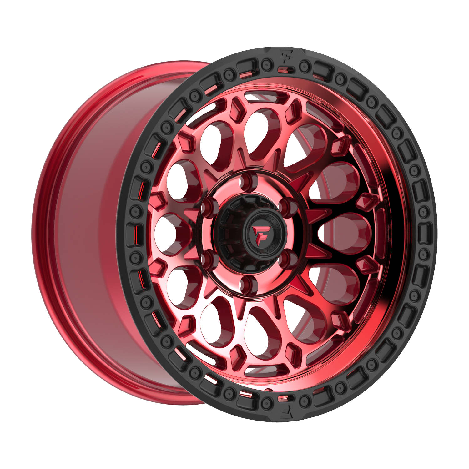 FITTIPALDI FT101RTB 17X9, PCD 6X135, ET-12, CB 87.1-MACHINED W/ GLOSS RED TINT & SATIN BLACK RING