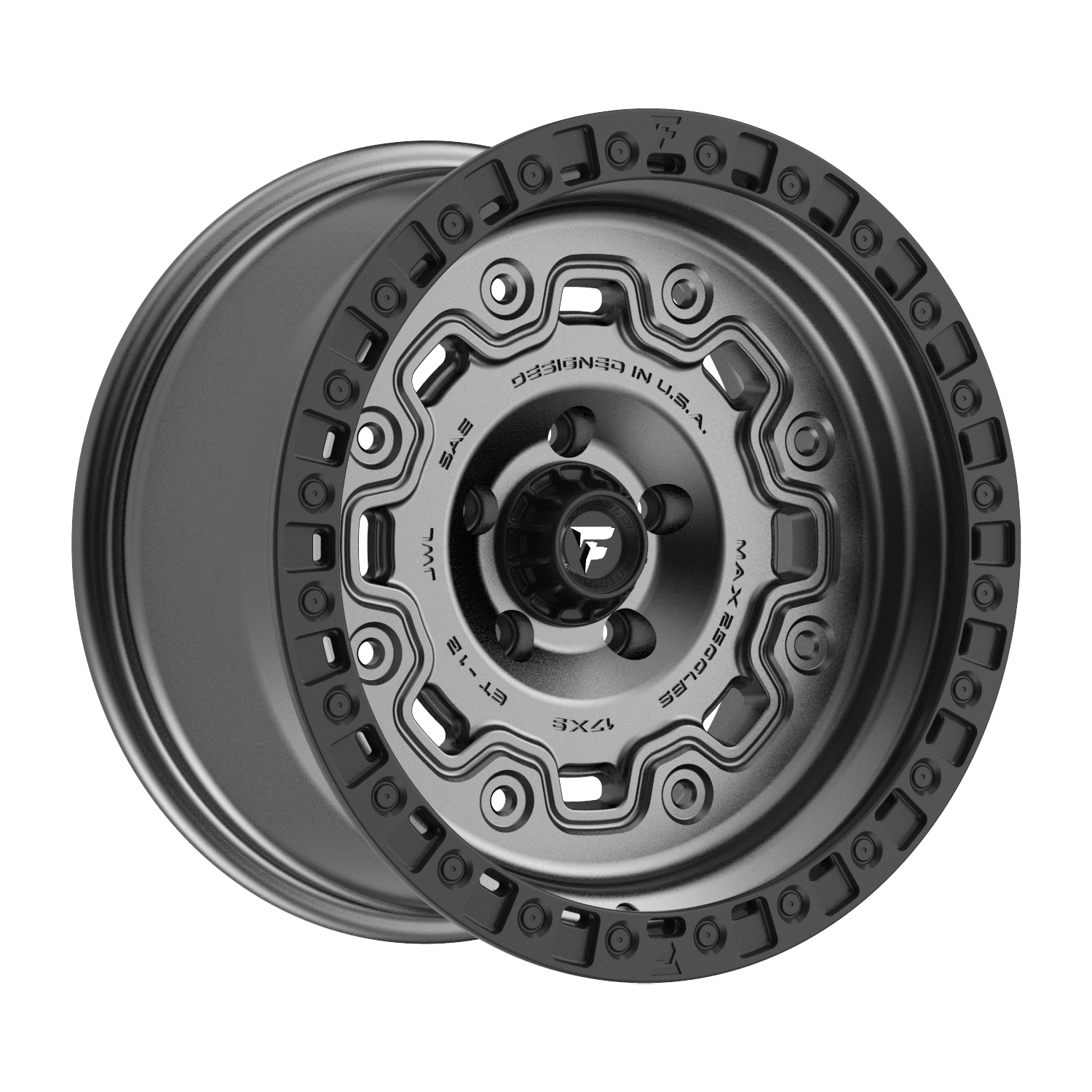 FITTIPALDI OFFROAD FT100AB 17X9, PCD 5X5.00, ET -12, CB 71.5-SATIN ANTHRACITE BLACK RING