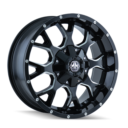 Mayhem 8015 Warrior 17x7.5 30 5x110/5x127(5x5) Black and Milled