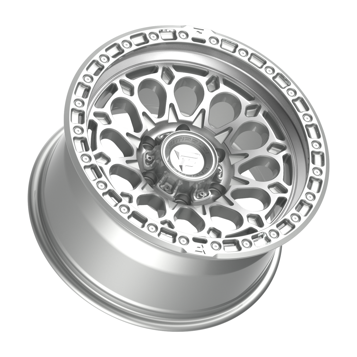 FITTIPALDI OFFROAD FT101MS 17X9, PCD 6X5.50, ET -12, CB 106.2-GLOSS SILVER WITH MACHINED FACE AND UNDERCUT