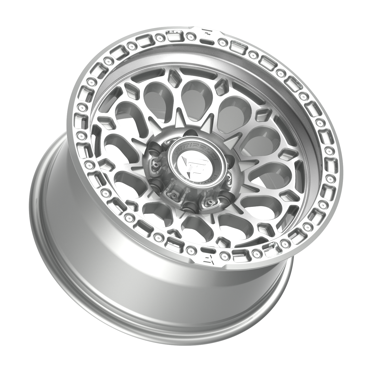 FITTIPALDI OFFROAD FT101MS 17X9, PCD 6X5.50, ET -12, CB 106.2-GLOSS SILVER WITH MACHINED FACE AND UNDERCUT