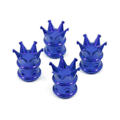 CROWN KING BILLET ALUMINUM AIR VALVE STEM CAP KIT AVAILABLE IN BLACK, CHROME, RED, BLUE, GOLD or PURPLE // PART # WVC007 WVC008