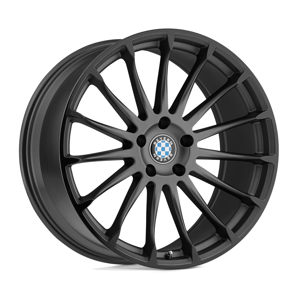 Beyern AVIATIC 18X9.5 45 5X120/5X4.72 MATTE GUNMETAL W/ GLOSS BLACK LIP