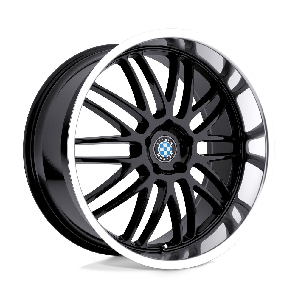 Beyern MESH 18X8.5 30 5X120/5X4.72 GLOSS BLACK W/ MIRROR CUT LIP