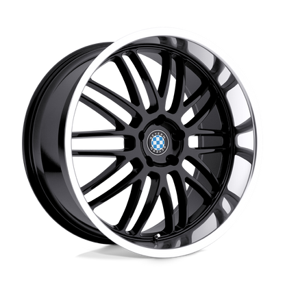 Beyern MESH 17X8 30 5X120/5X4.72 GLOSS BLACK W/ MIRROR CUT LIP