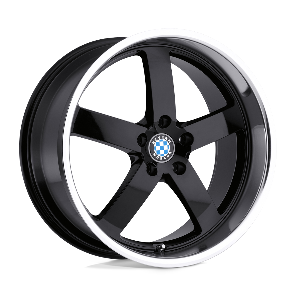 Beyern RAPP 18X8.5 15 5X120/5X4.72 GLOSS BLACK W/ MIRROR CUT LIP