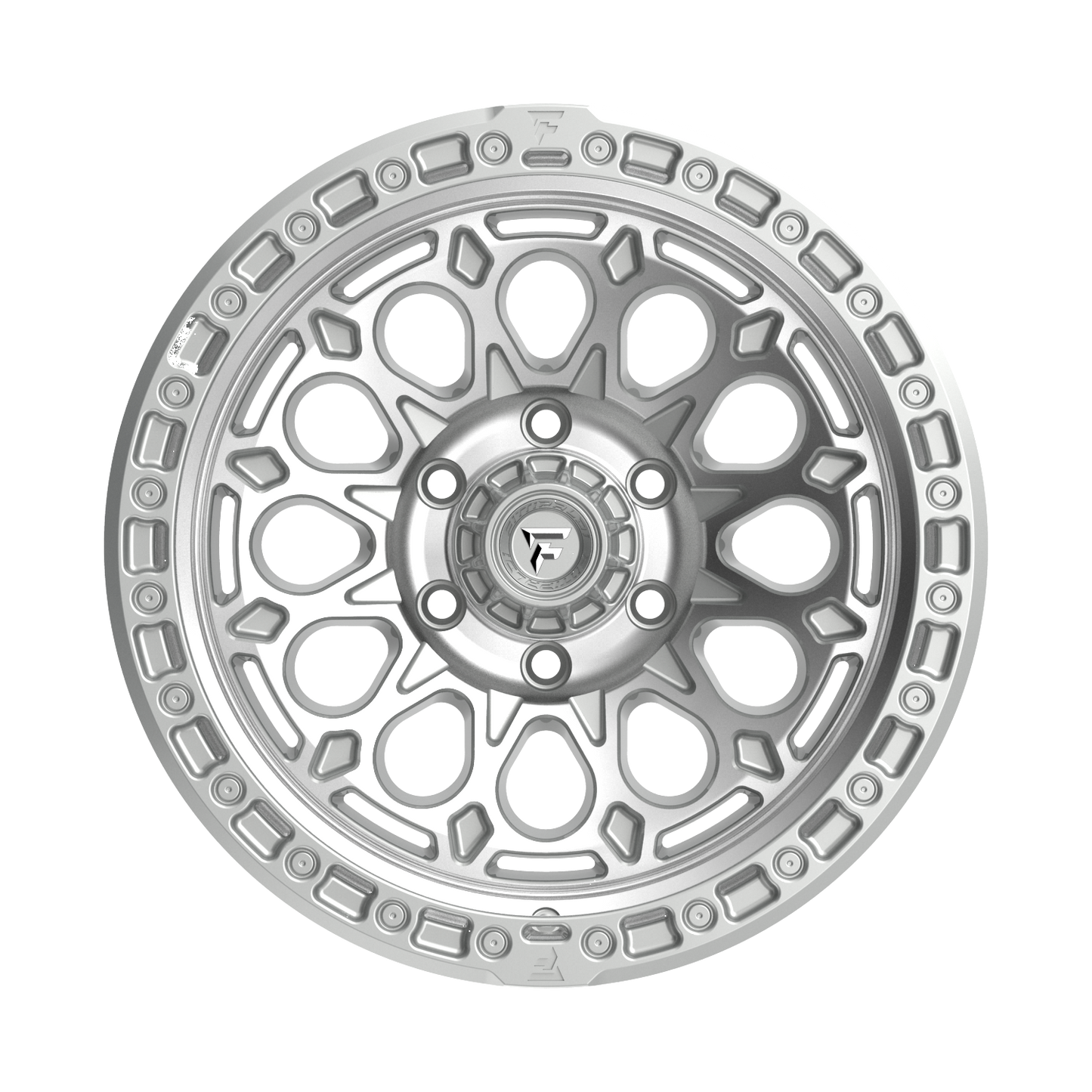 FITTIPALDI OFFROAD FT101MS 17X9, PCD 6X135, ET -12, CB 87.1-GLOSS SILVER WITH MACHINED FACE AND UNDERCUT